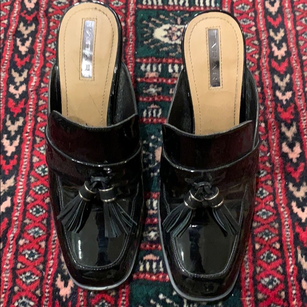 Tahari Black Mules